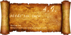 Alföldi Imre névjegykártya