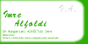 imre alfoldi business card